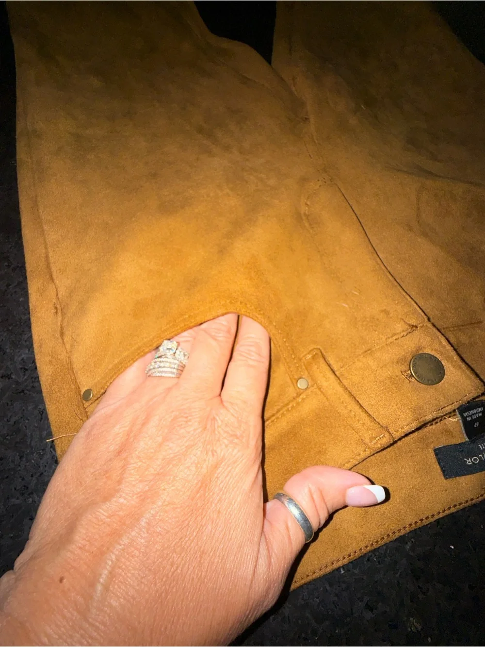 UEC Ann Taylor Cropped Faux Suede-Look Skinny Pants Camel color stretch SZ 6P